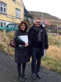 Francesca og meg i vinden på Færøyane